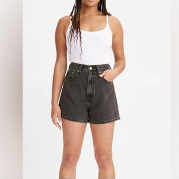 Classic Black High-Waisted Jean Shorts - Picture 1 of 4